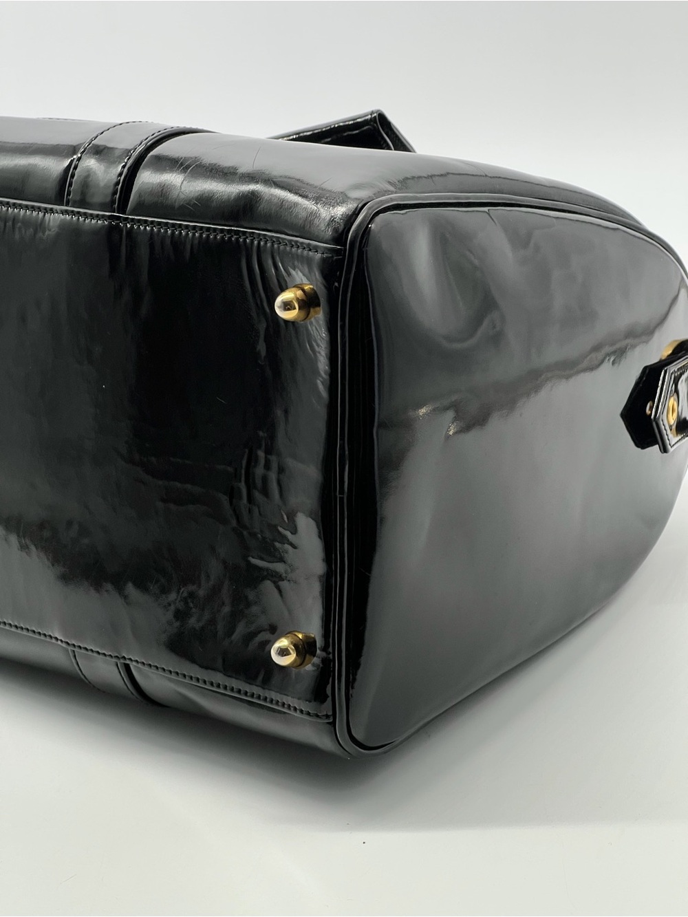 CHANEL VINTAGE PATENT BOSTON BAG - Picture 7 of 15